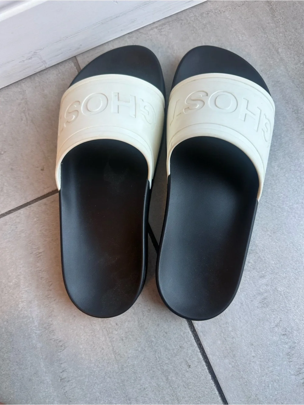 GHOST Black and White Slide Golf ⛳️ Sandals NWOT